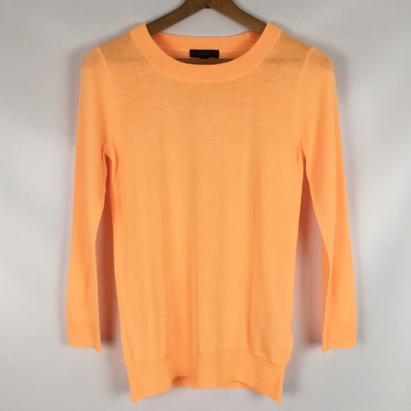 J. Crew Sweaters - J CREW | neon cantaloupe tippi sweater 0381